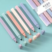 Surligneurs fins – Double pointe couleurs pastel – Image 3