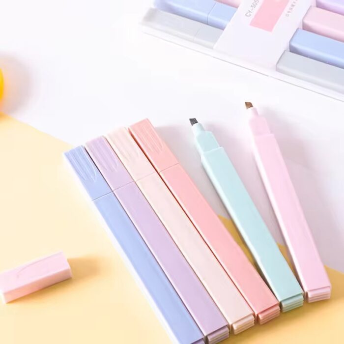 Surligneurs fins – Double pointe couleurs pastel – Image 1