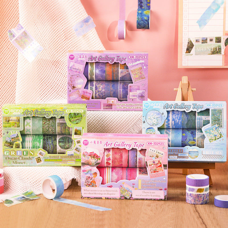 rubans adhésifs2 Set de rubans adhésifs décoratifs DIY – Série Art Gallery (6 rouleaux) – Image 1